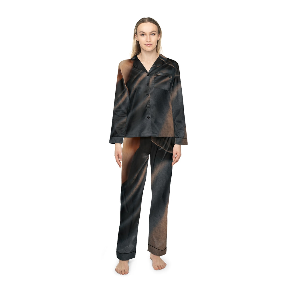 Women's Satin Pajamas - Midnight Satin Sleep Set | Echovira...