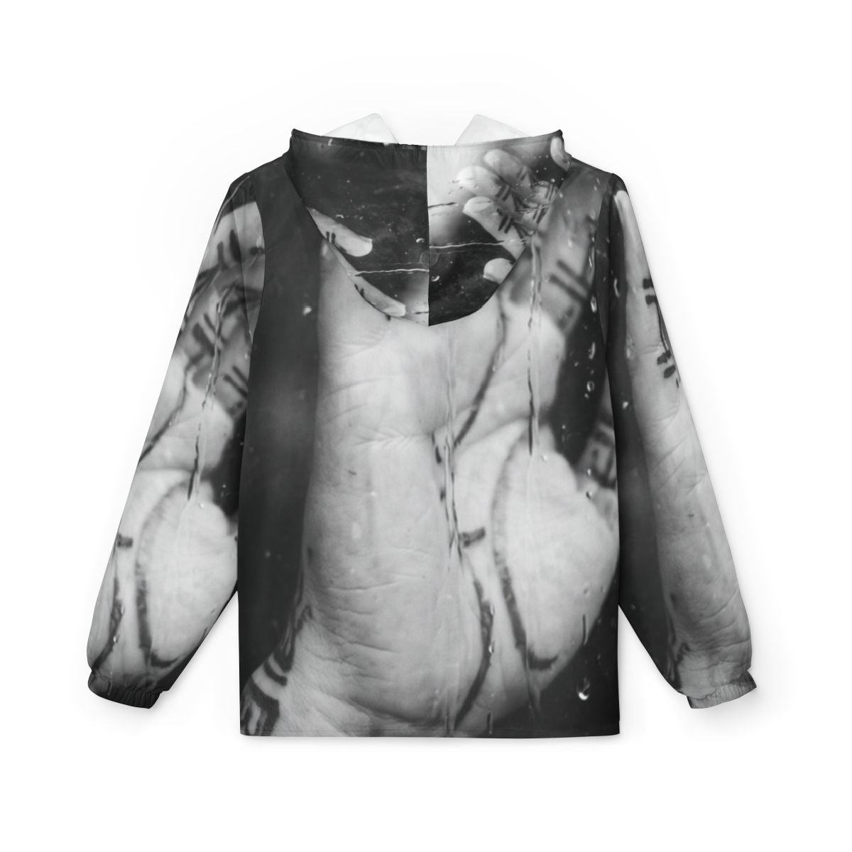 Unisex Windbreaker Jacket - Melancholy Rain Black and White...