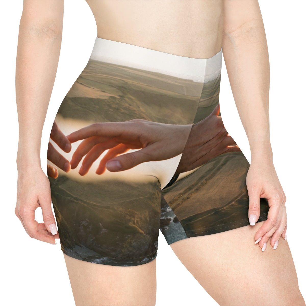 Women's Biker Shorts - The Infinite Touch | Ethereal Coastal...