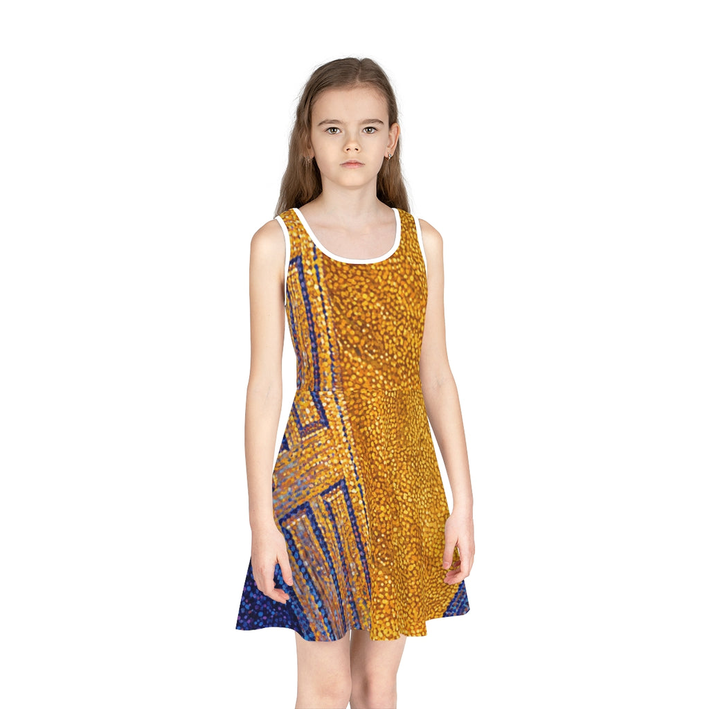 Girls' Sleeveless Sundress with Golden Portal Art