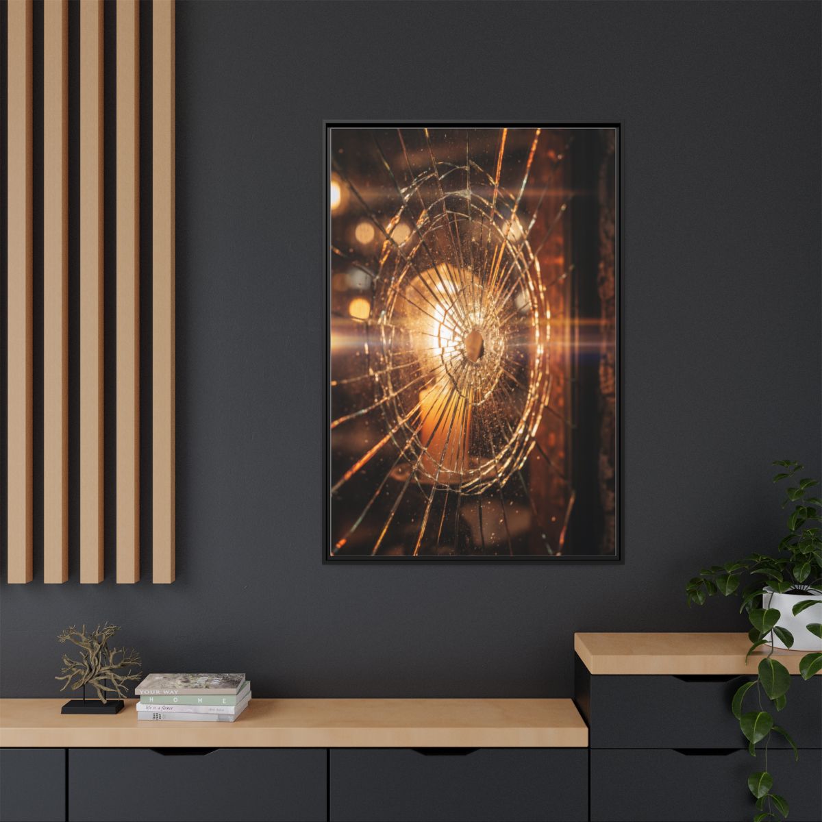 Framed Matte Canvas - Shattered Glass