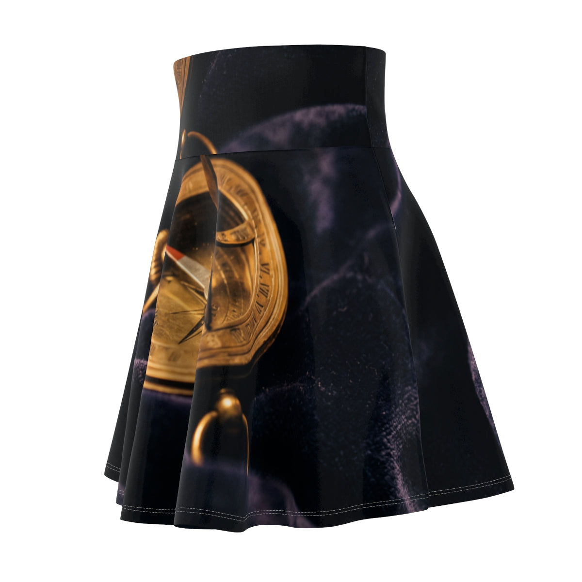 Brass Sundial Compass Women's Skater Skirt