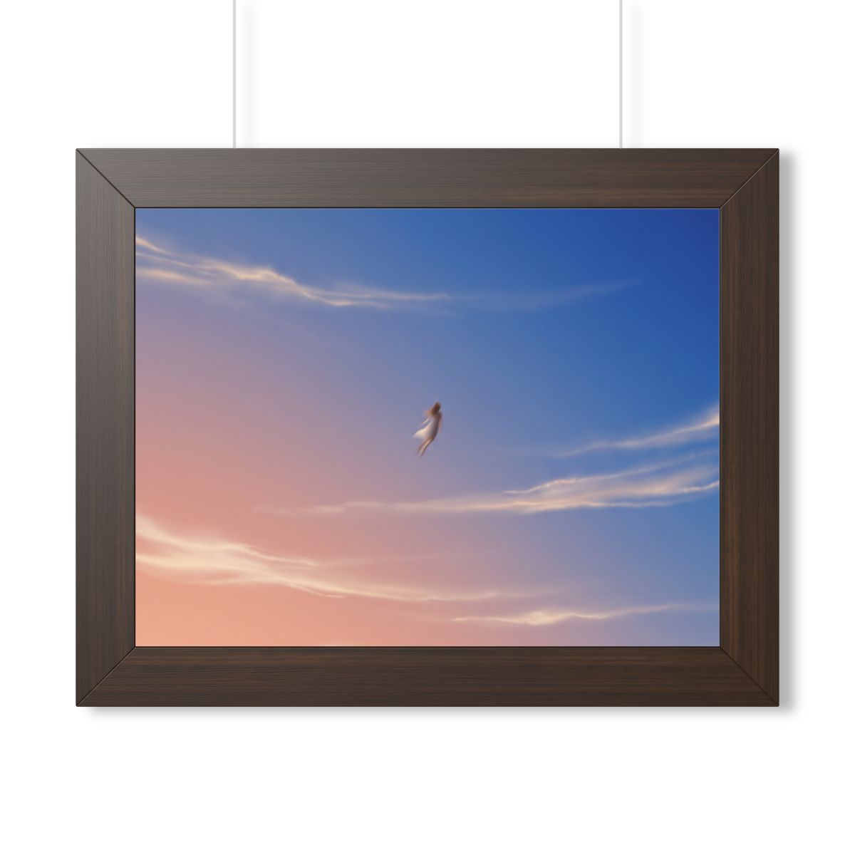 Framed Horizontal Poster - Horizon Sky Calm — Walnut (14×11...