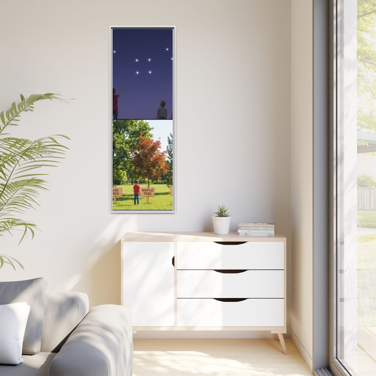 Matte Canvas, Framed - Stardust & Forest Discovery — White /...