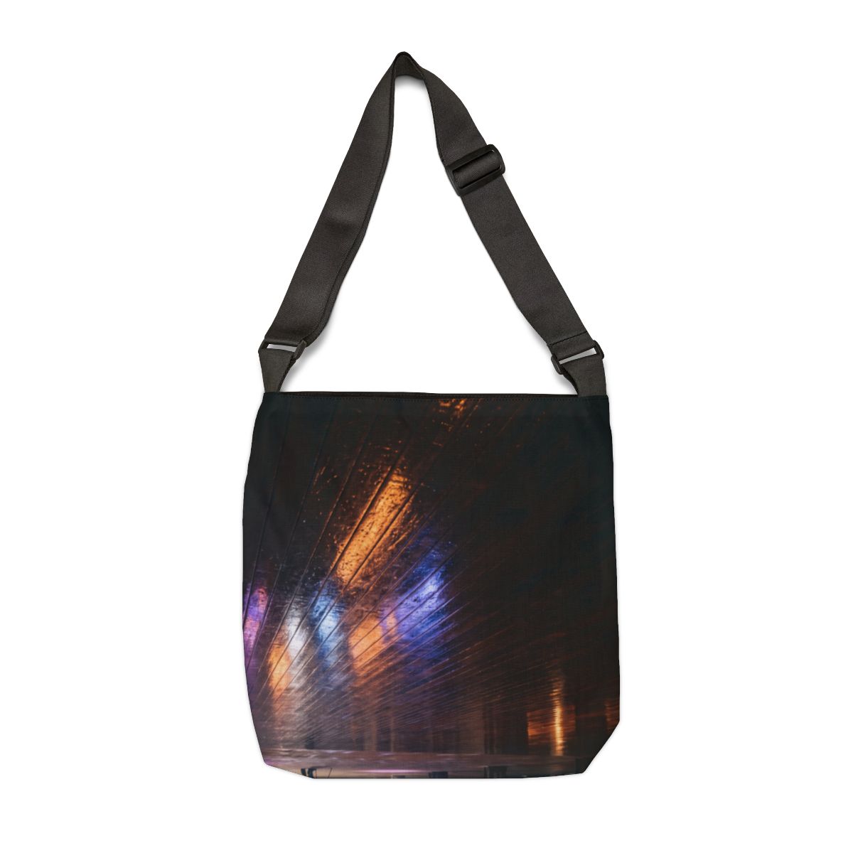 Adjustable Tote Bag - Neon Night Beats | Echovira Gallery
