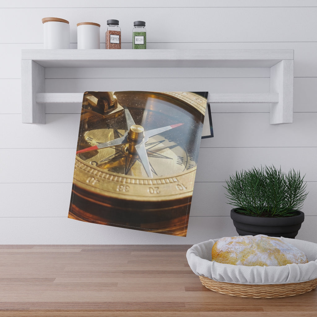 Tea Towels - Vintage Brass Compass Kitchen | Echovira...