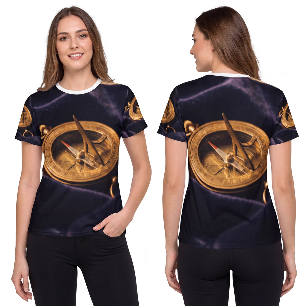 Sundial Compass Women's Unisex Cut and Sew Tee