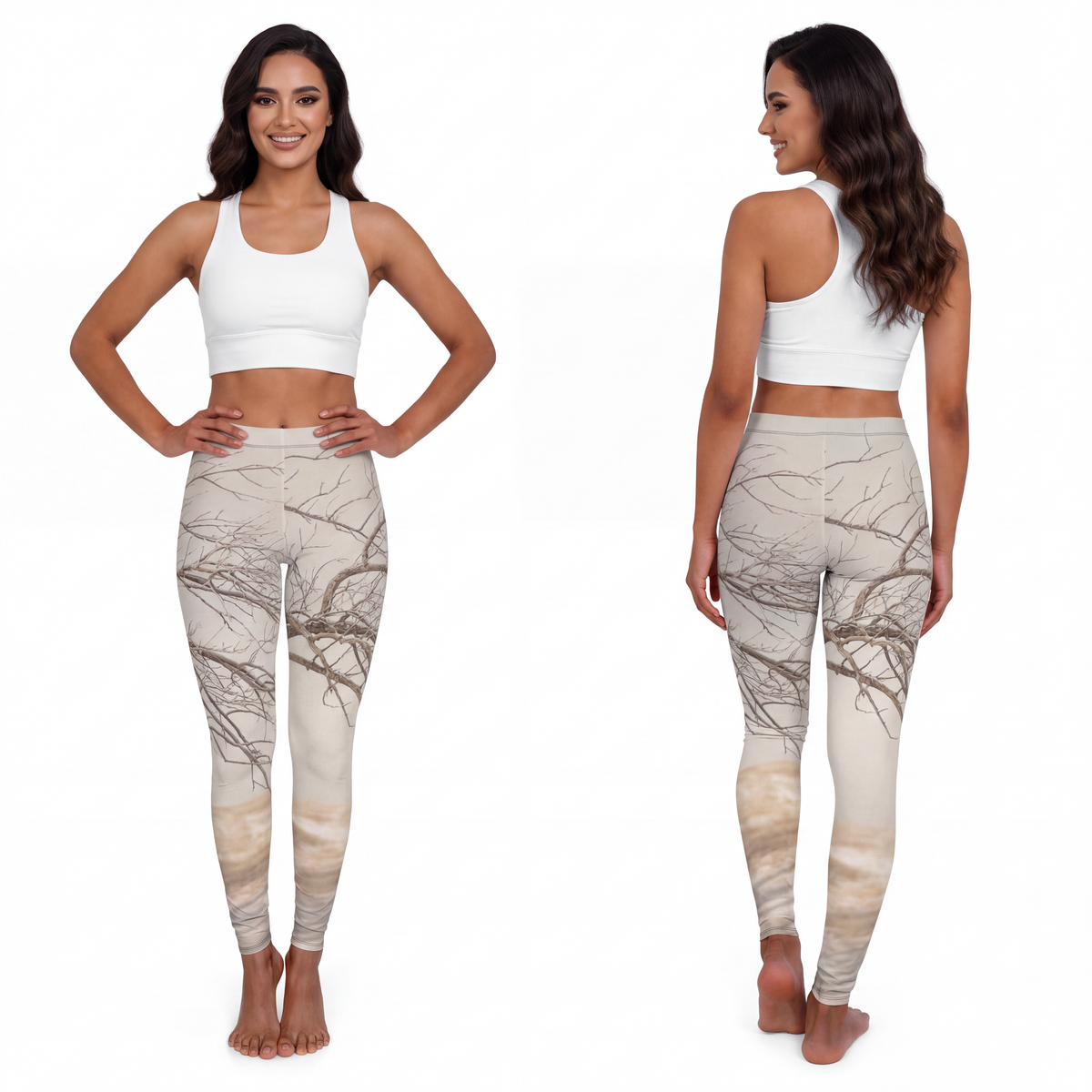 Women's Casual Spandex Leggings - Winter Branch Solitude......