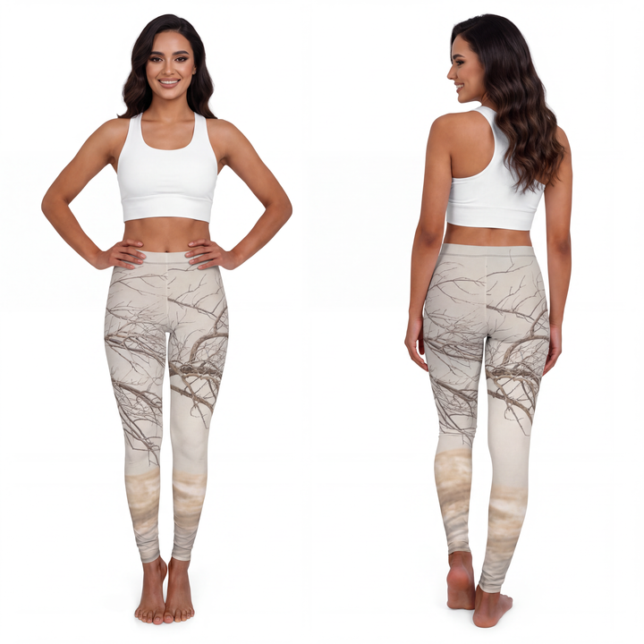 Women's Casual Spandex Leggings - Winter Branch Solitude Landscape