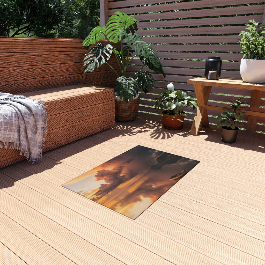 Outdoor Rug - Sunset Storm Horizon Patio Accent | Echovira...
