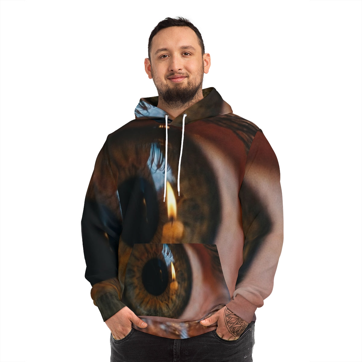 Men's Fashion Hoodie - Amber Iris Reflection Fine Art Print...