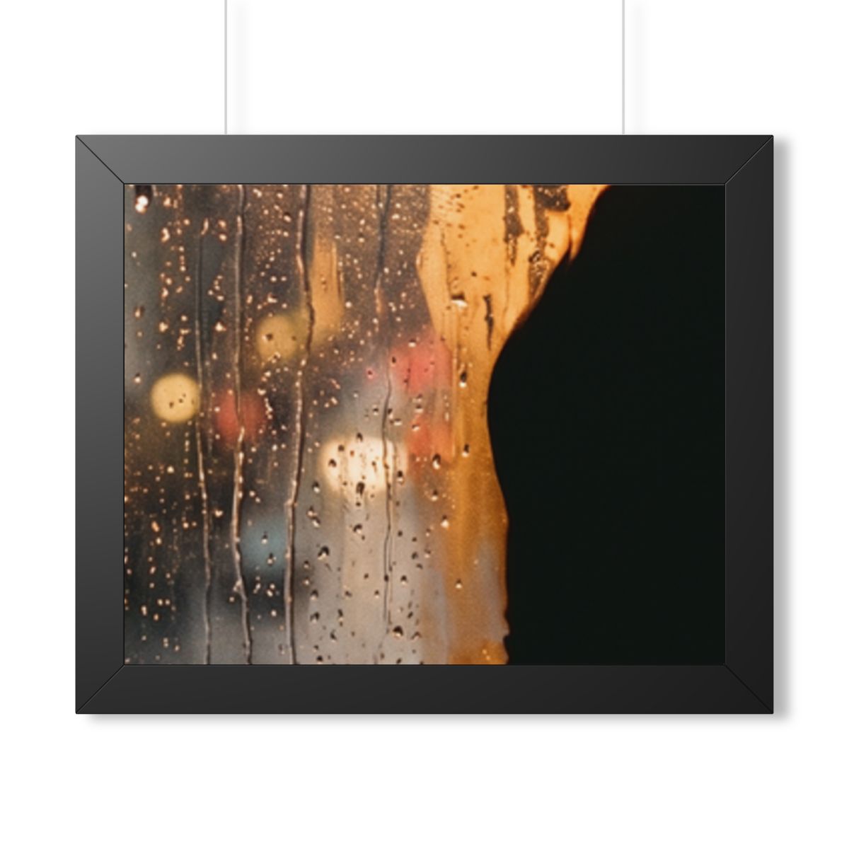 Framed Horizontal Poster - Twilight Rain — Black (14×11... |...