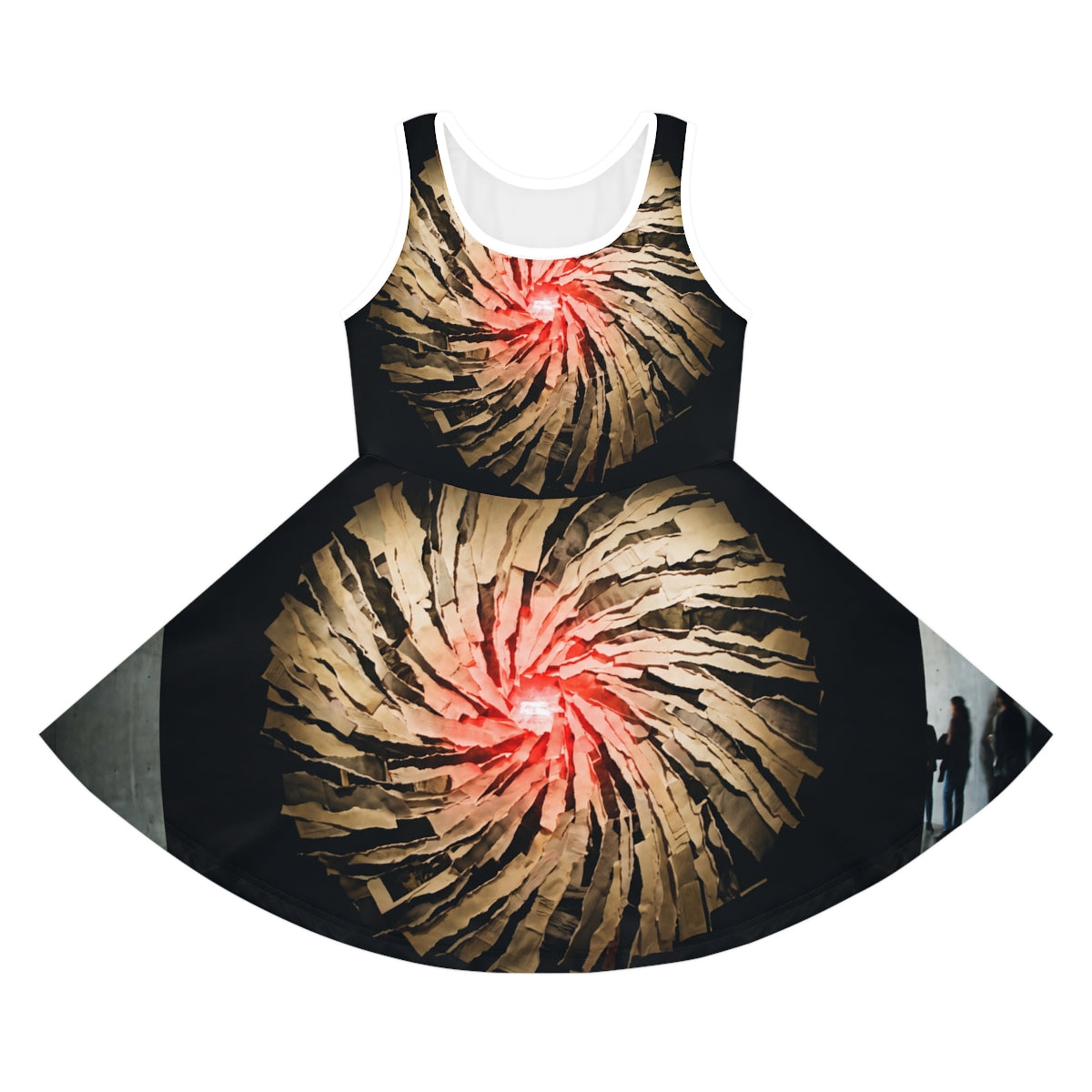 Girls' Sundress Crimson Vortex Spiral Art