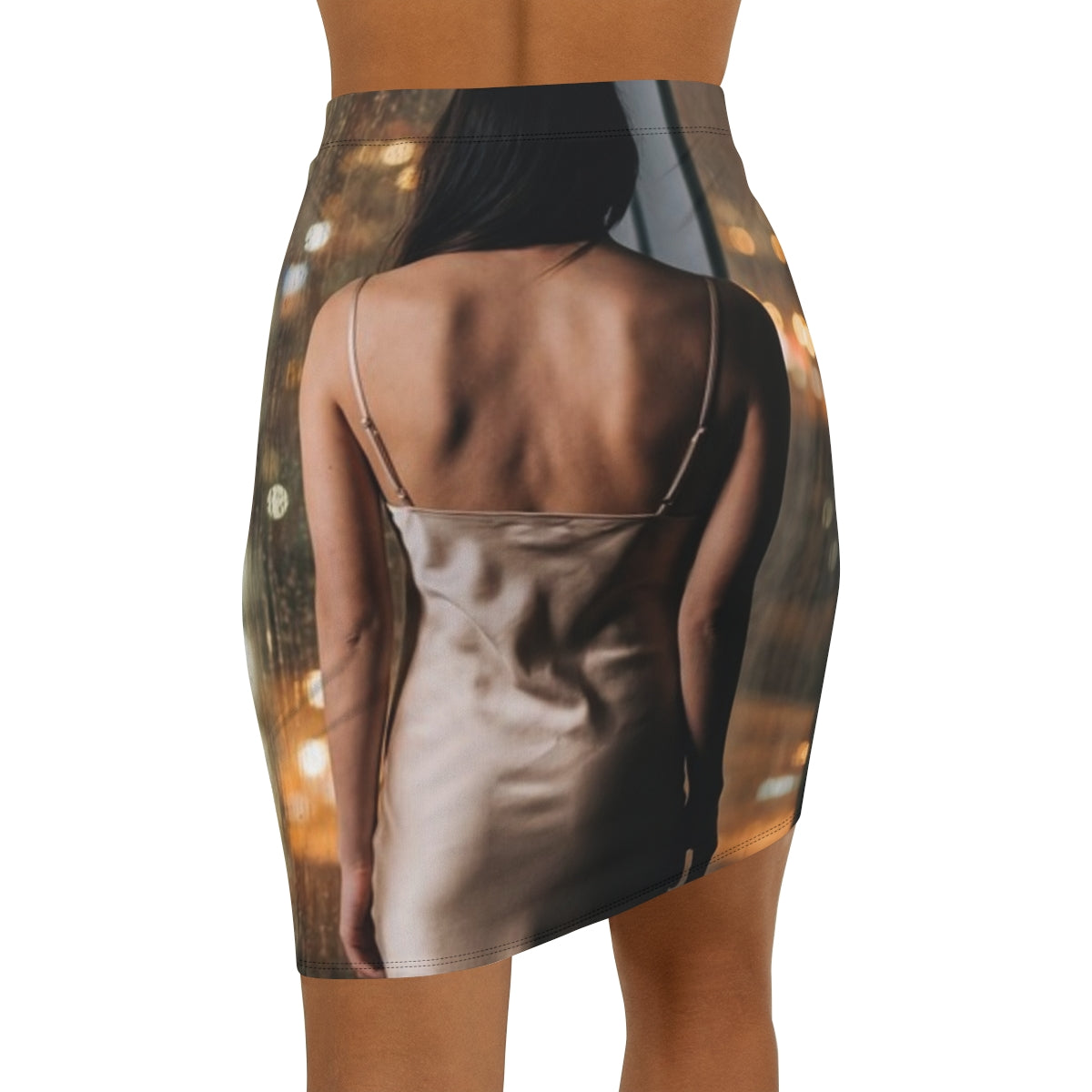 Women's Pencil Skirt - Rainscape Grid | Echovira Gallery