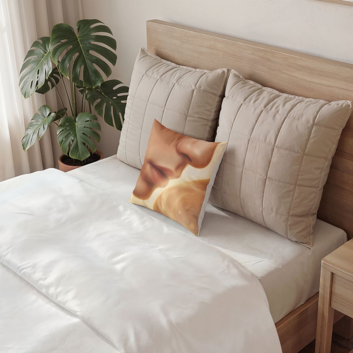 Poly Velvet Pillow - Golden Whisper Glow | Echovira Gallery