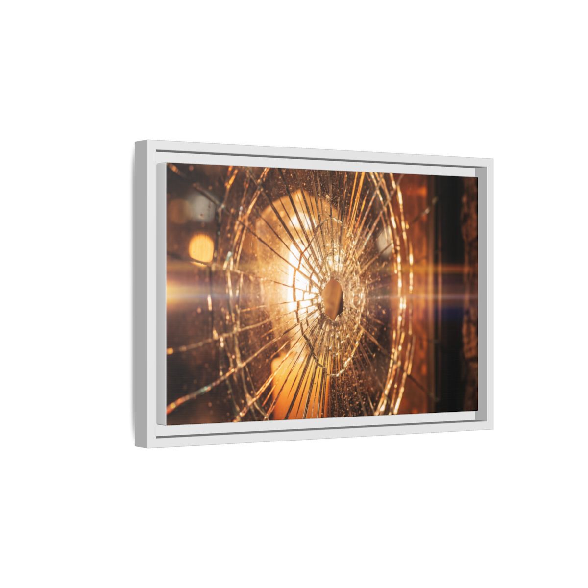 Framed Matte Canvas - Shattered Glass — White / 1.25"