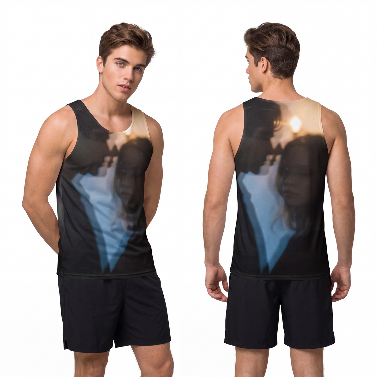 Men's Midnight Reflections Tank - Moody Activewear Top |...