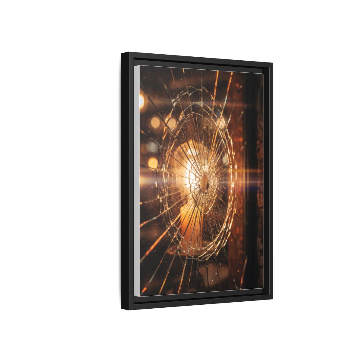Framed Matte Canvas - Shattered Glass — Black / 1.25"