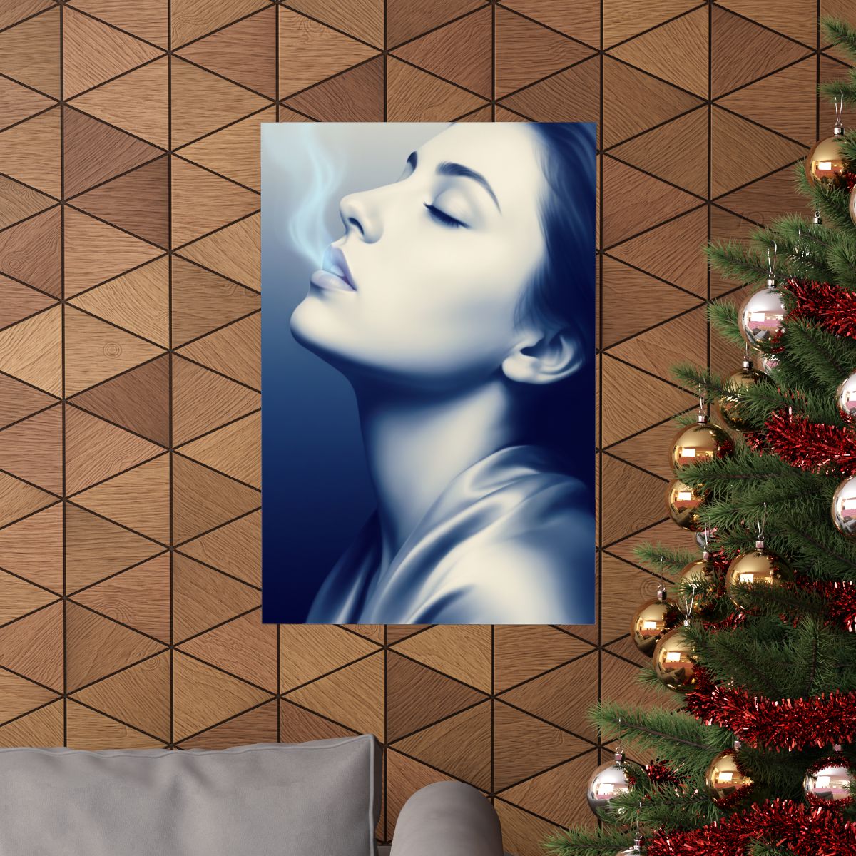 Matte Vertical Poster - Ethereal Blue Somnium Portrait (8×10...