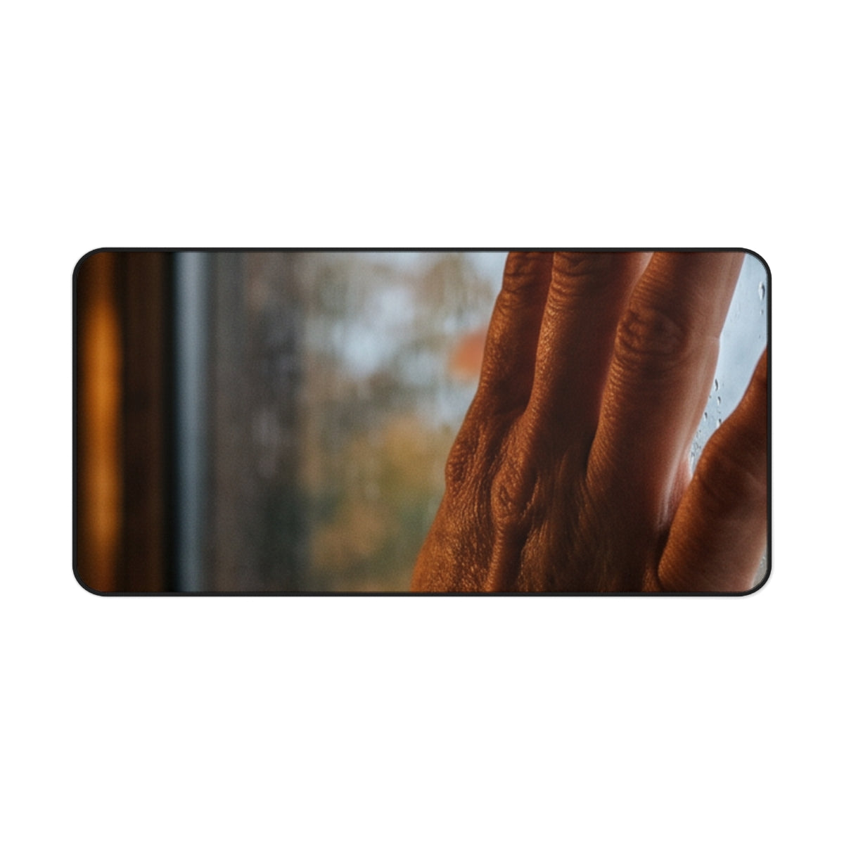 Desk Mat - Autumn Rain Window Haven | Echovira Gallery