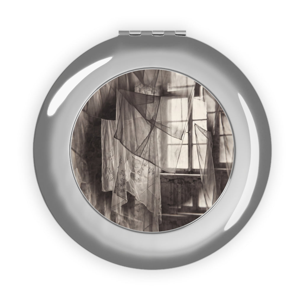 Compact Travel Mirror - Spectral Veils | Echovira Gallery