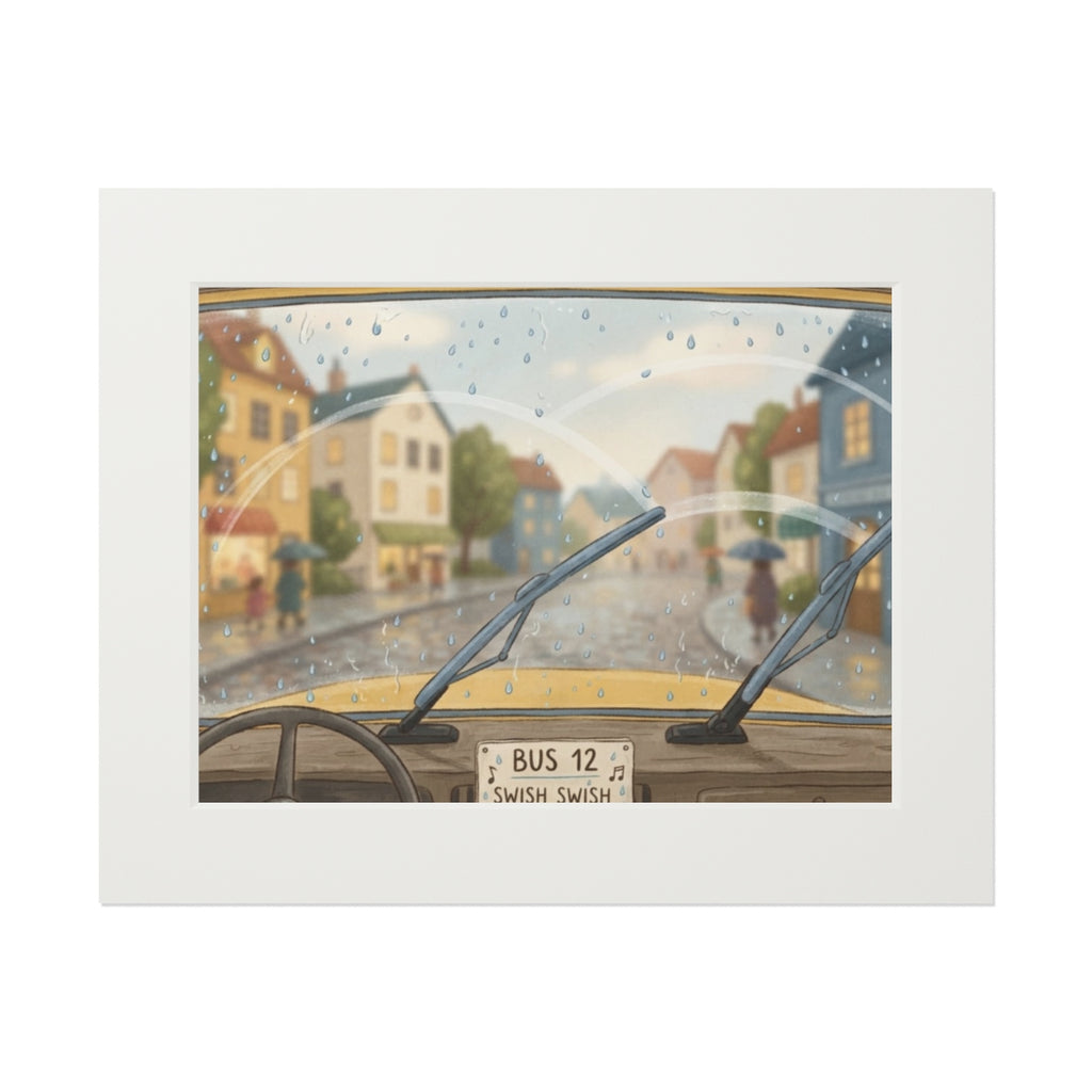 Passepartout Framed Print - Rainy Bus Ride — Landscape... |...