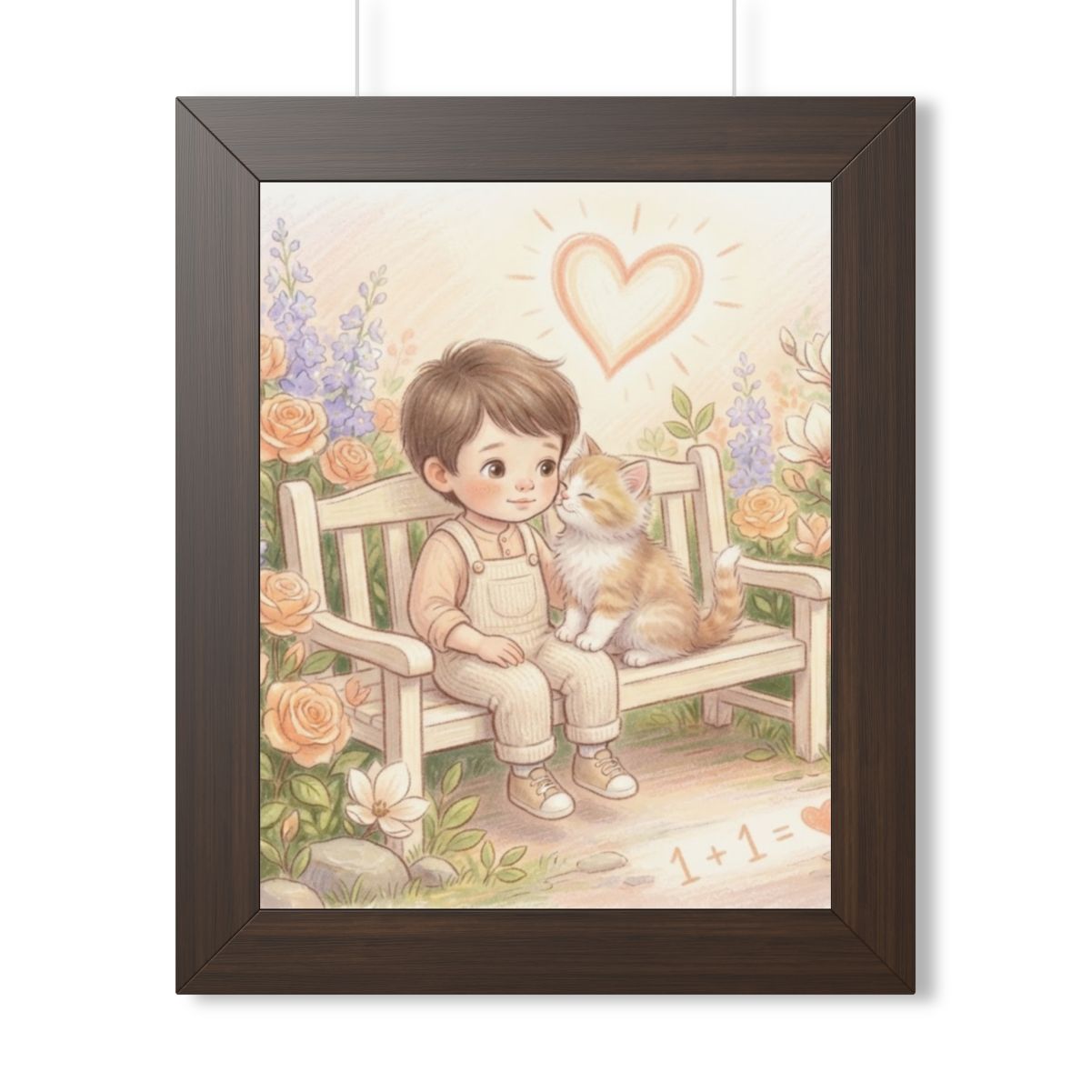 Framed Vertical Poster - Tender Garden Friendship Storybook...