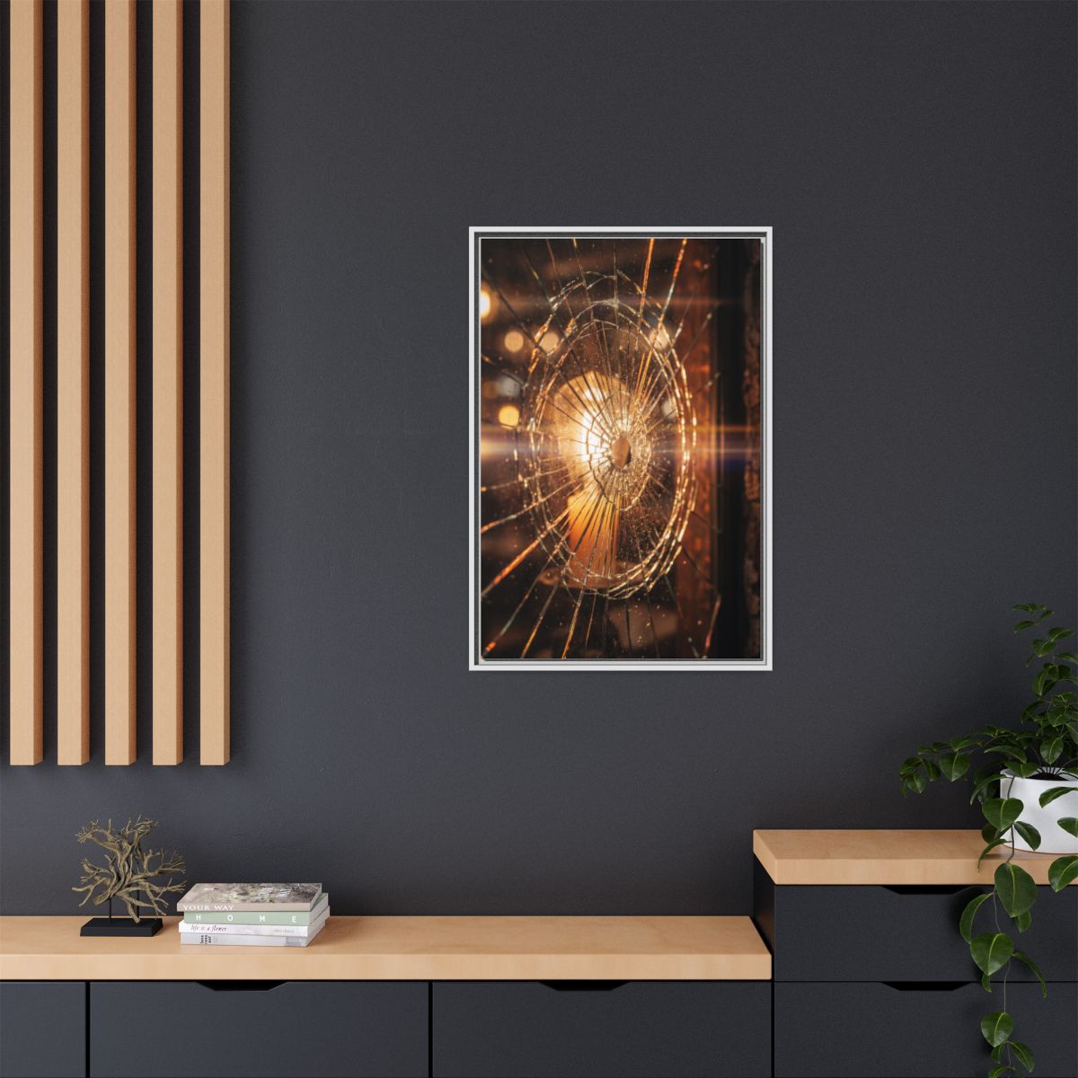 Framed Matte Canvas - Shattered Glass