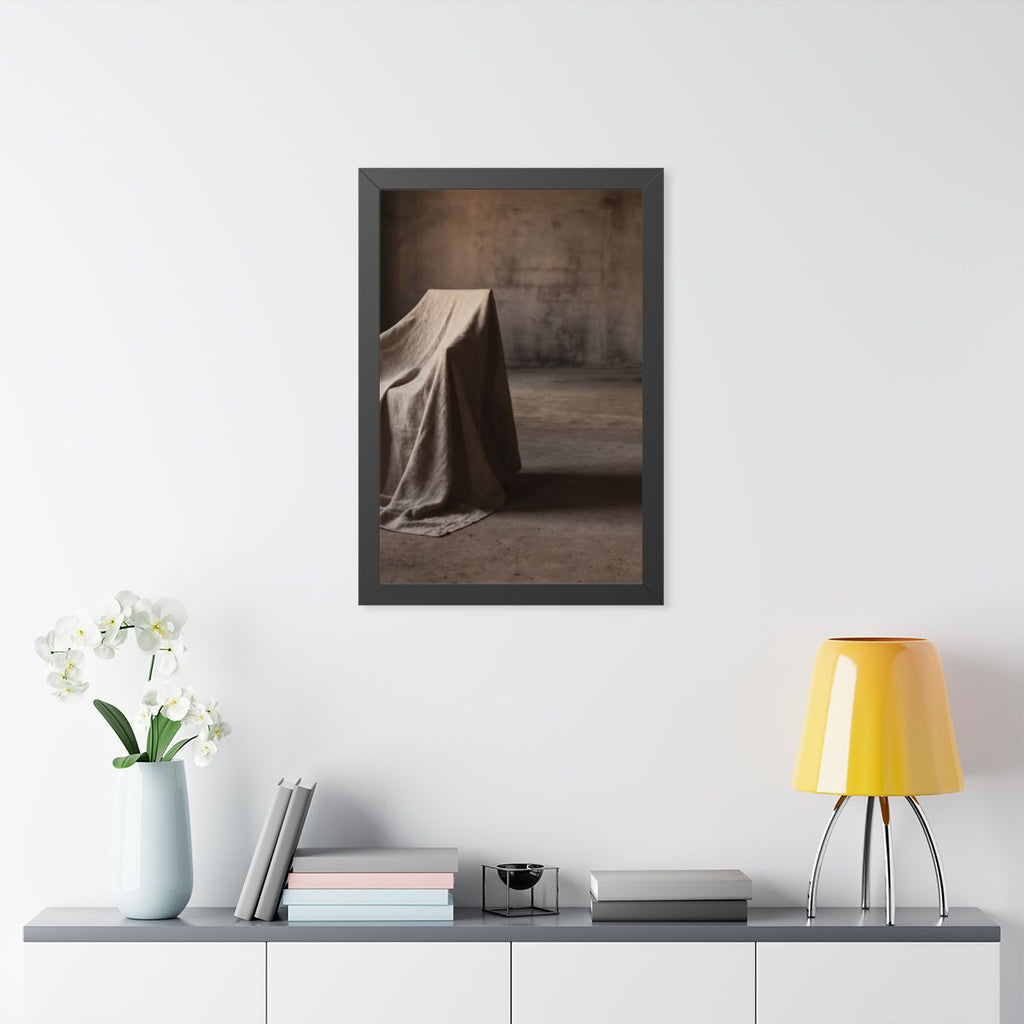 Framed Vertical Poster - Draped Silence Still Life Art... |...