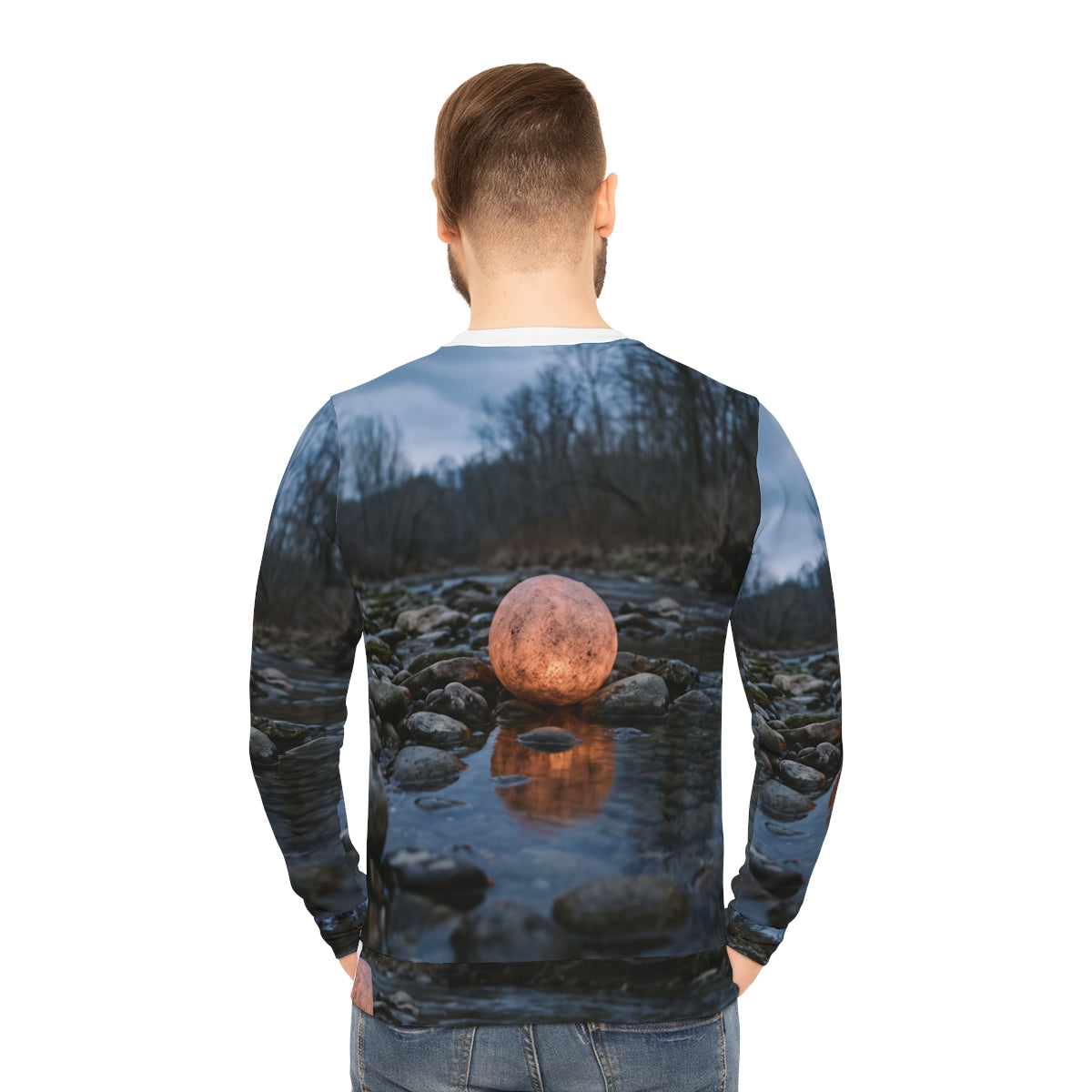 Men's Lightweight Sweatshirt - River Glow | Echovira Gallery