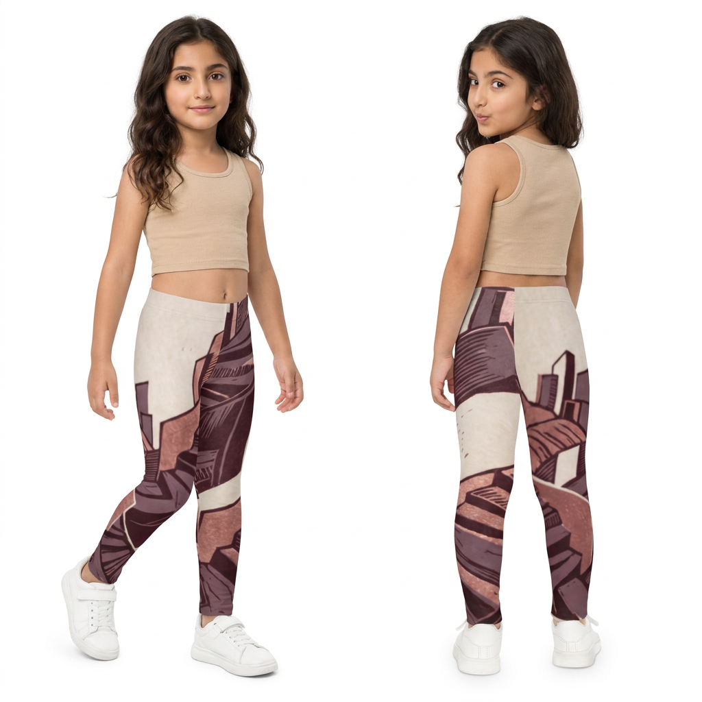 Kids Leggings with Brutalist Stair Art