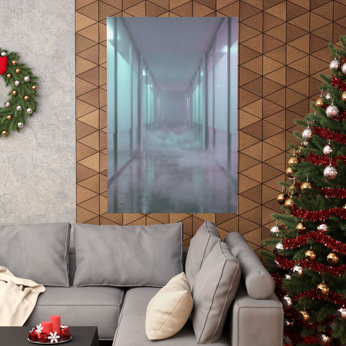 Matte Vertical Posters - Liminal Corridor Fog Art Print... |...