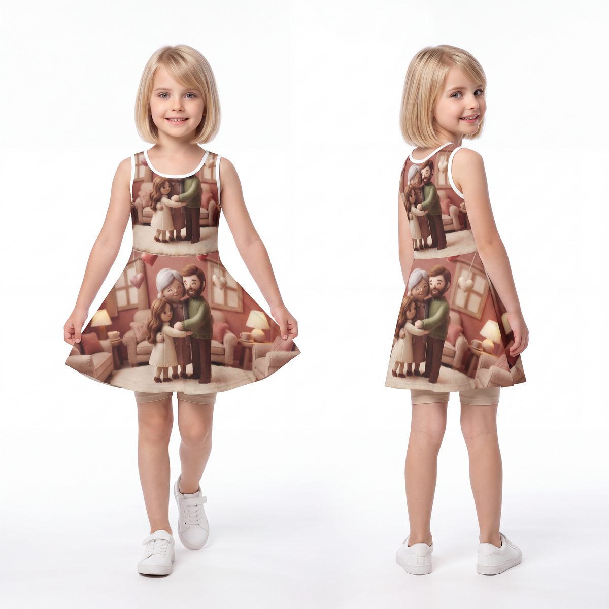 Girls' Sleeveless Sundress - Sweet Hugs | Echovira Gallery