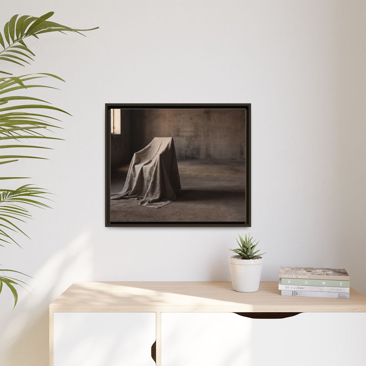 Matte Canvas, Framed - Draped Silence Still Life Art... |...
