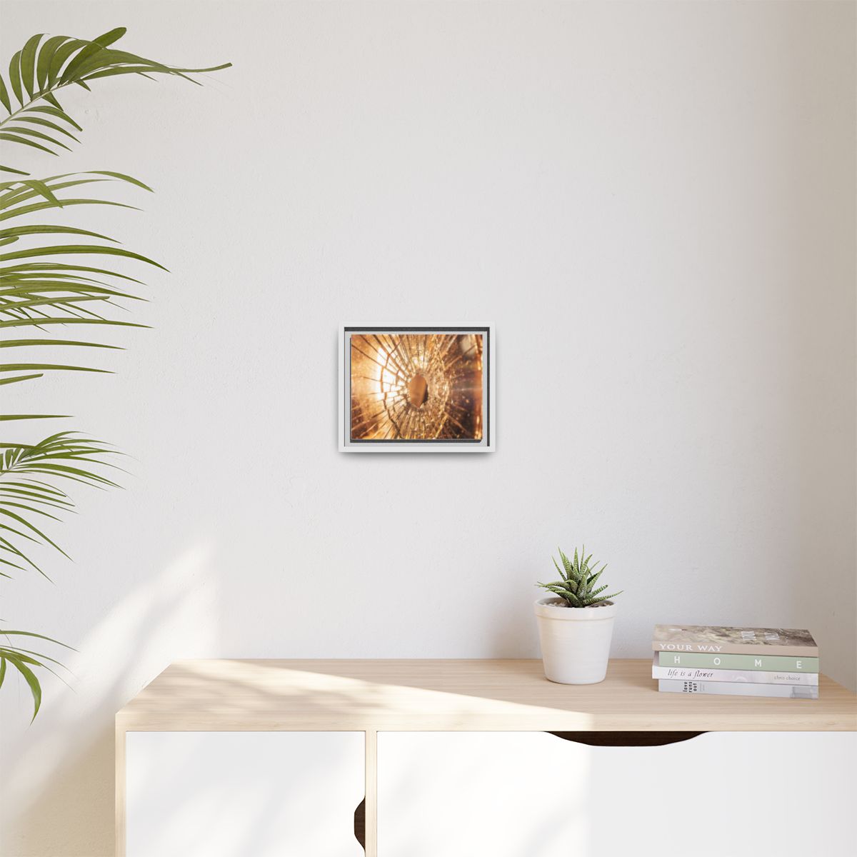 Matte Canvas, Framed - Golden Fractured Art — White / 1.25"...