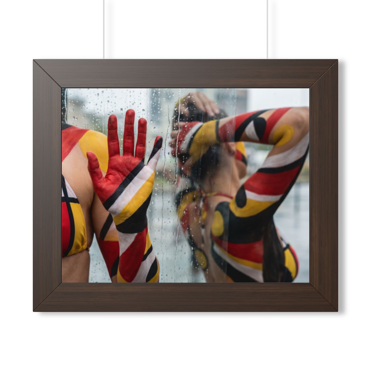 Framed Horizontal Poster - Urban Prism Abstract Body Paint...