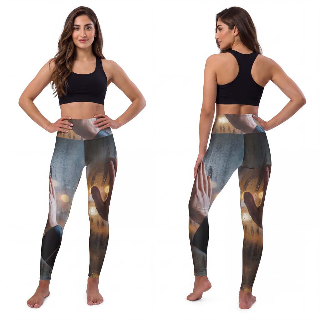 High Waisted Yoga Leggings - Rainy City | Echovira Gallery