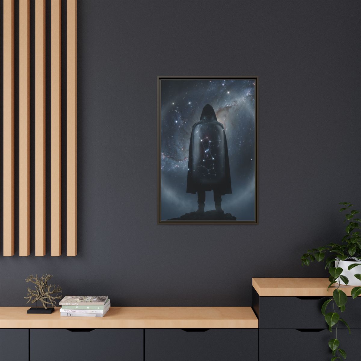 Framed Matte Canvas - Cosmic Sentinel — Espresso / 1.25"......
