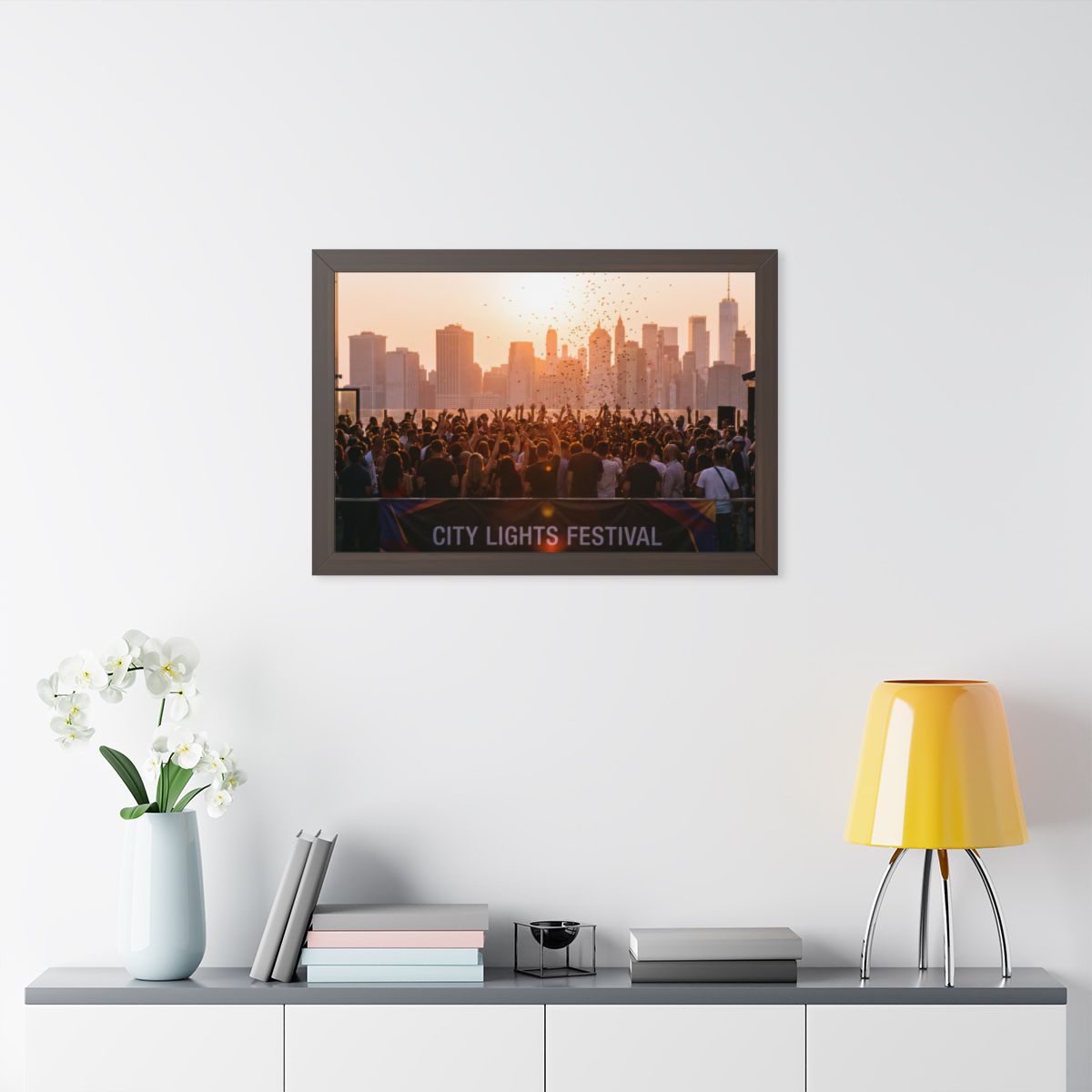 Framed Horizontal Poster - City Lights (14×11, 16×12, 16×16...
