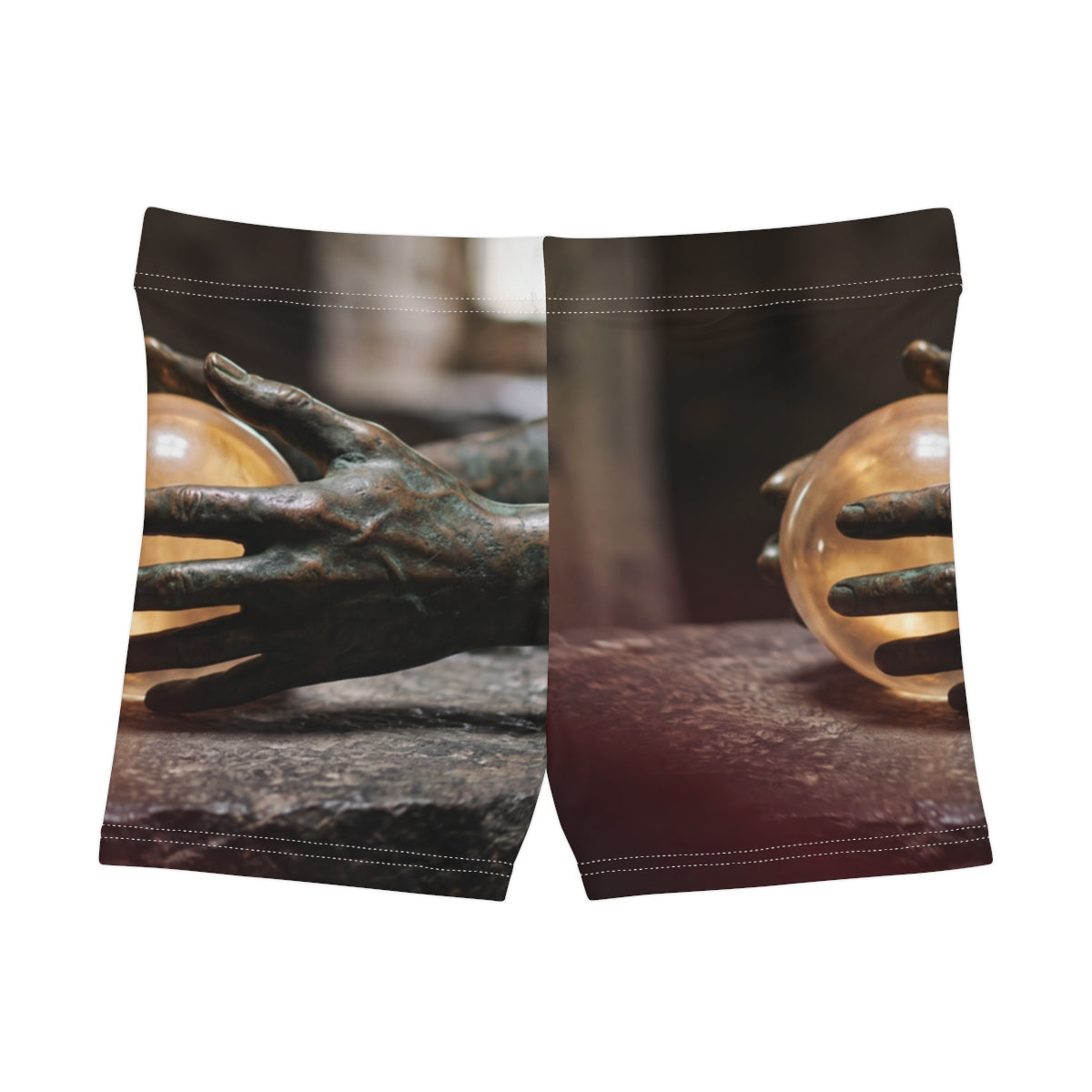 Women's Shorts - Scrying Bronze Hands | Echovira Gallery
