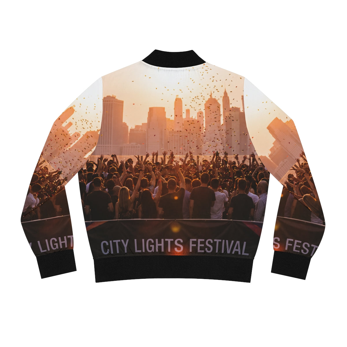 Women's Bomber Jacket - City Lights | Echovira Gallery