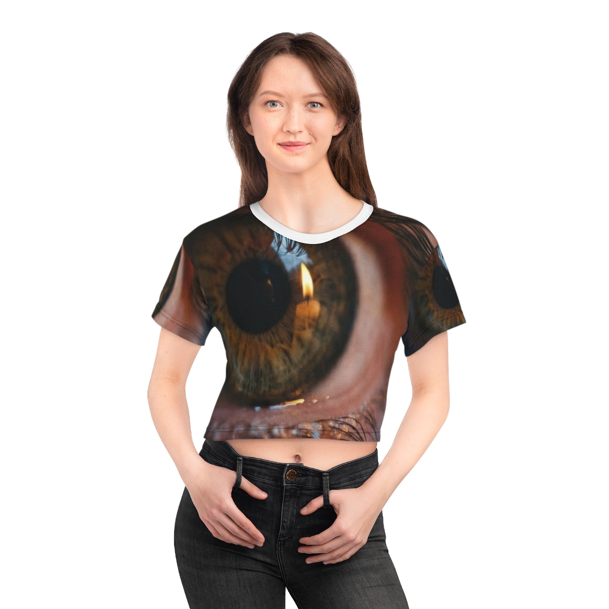 Crop Tee - Amber Iris Reflection Fine Art Print | Echovira...