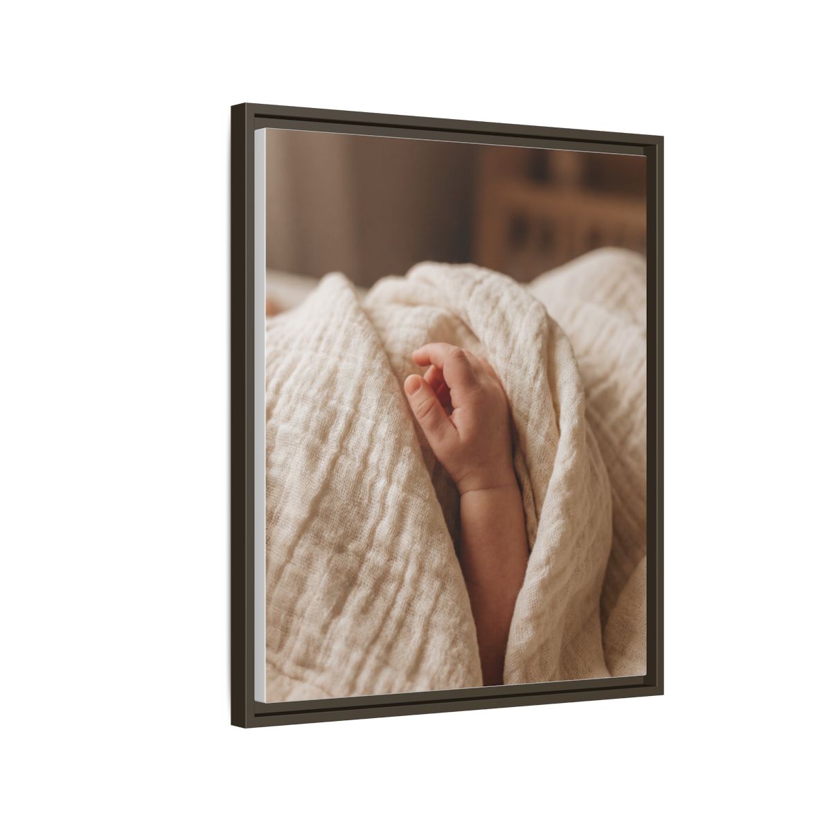 Framed Matte Canvas - Neutral Nursery — Espresso / 1.25"