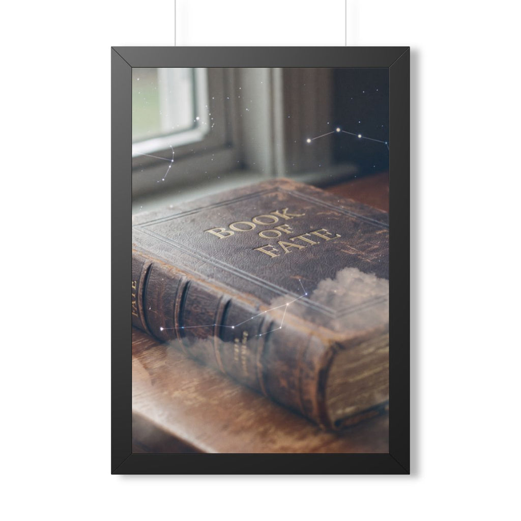 Framed Vertical Poster - Celestial Book of Fate Mystical Art...