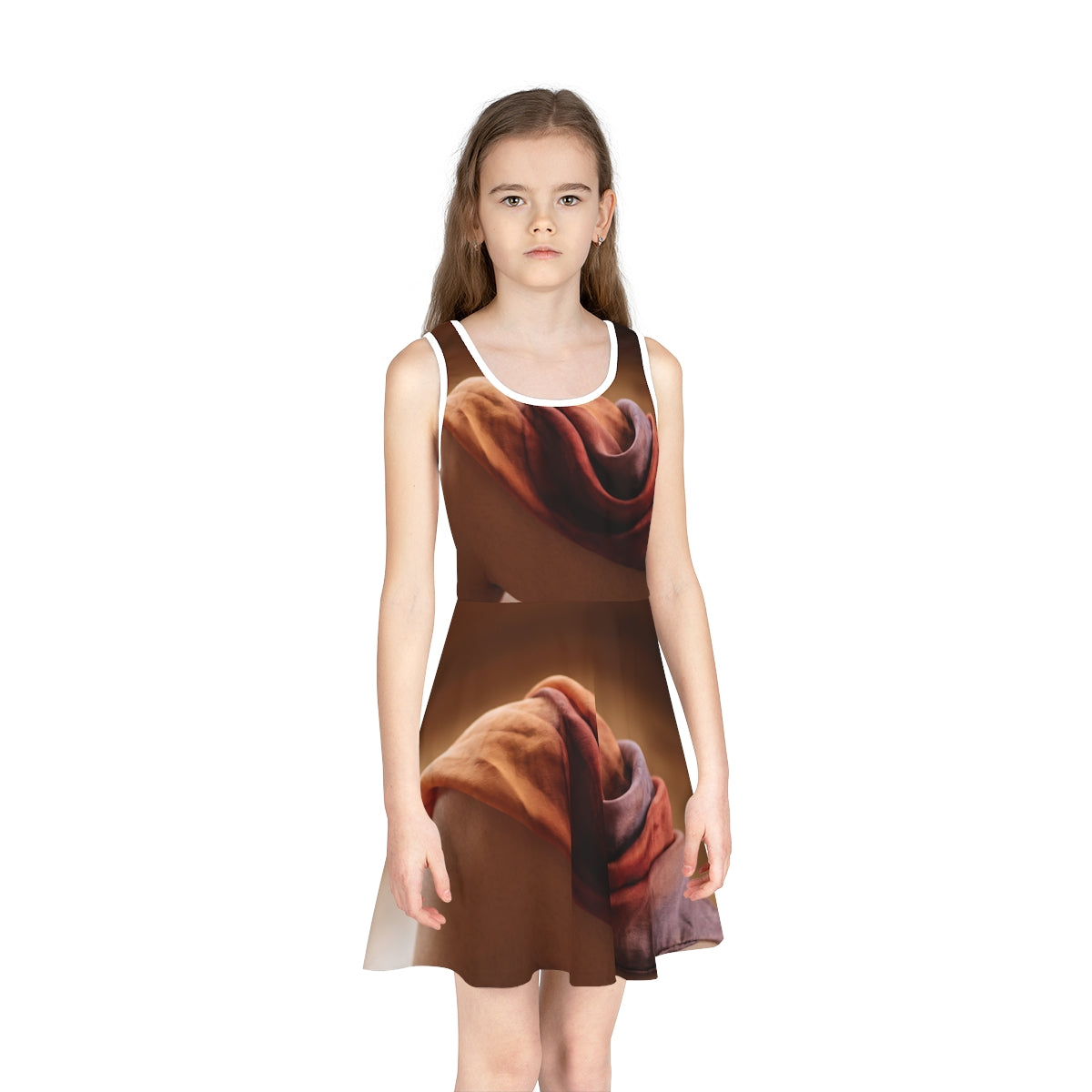 Girls' Sleeveless Sundress with Sunset Silk Art