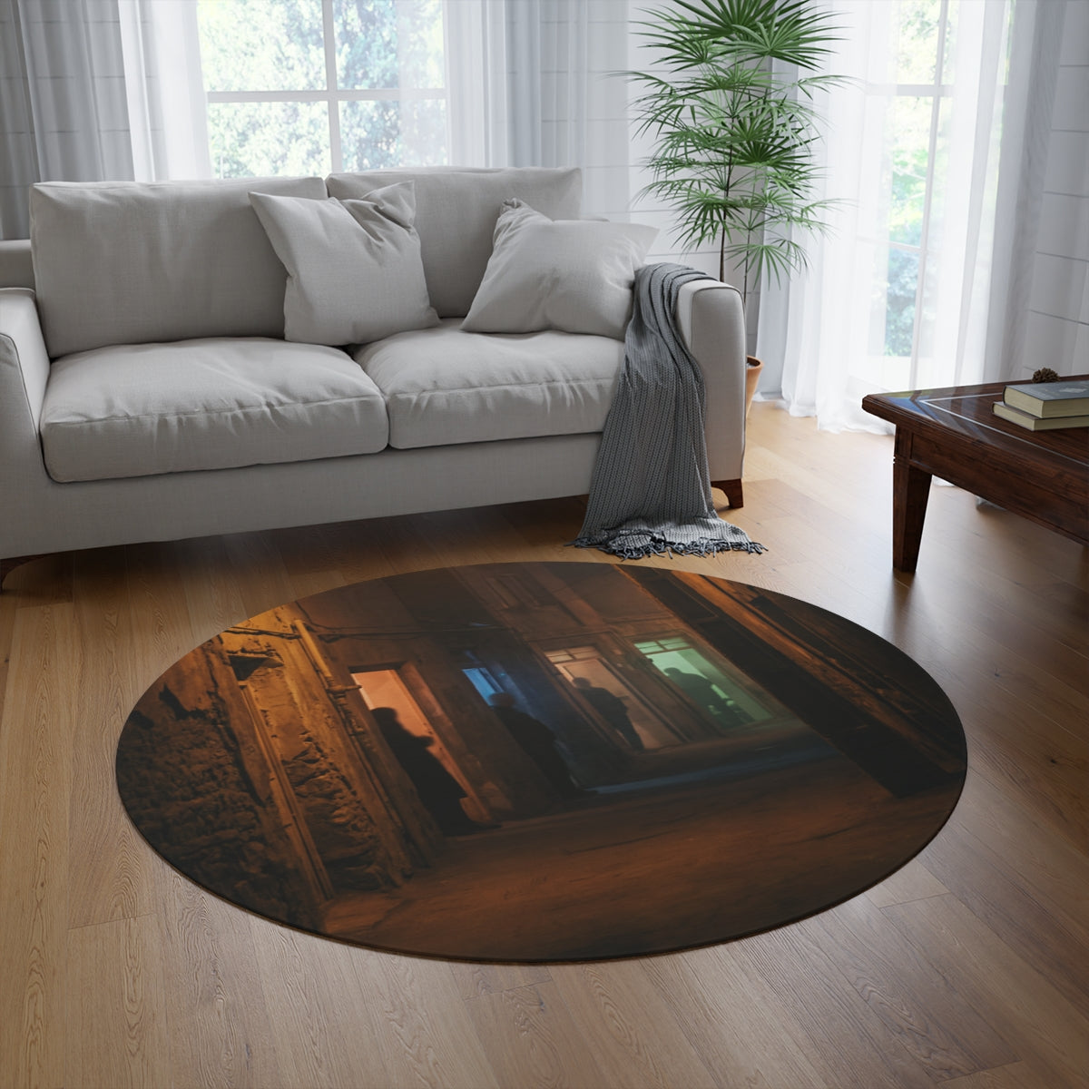 Round Rug - Circle of Shadow | Echovira Gallery
