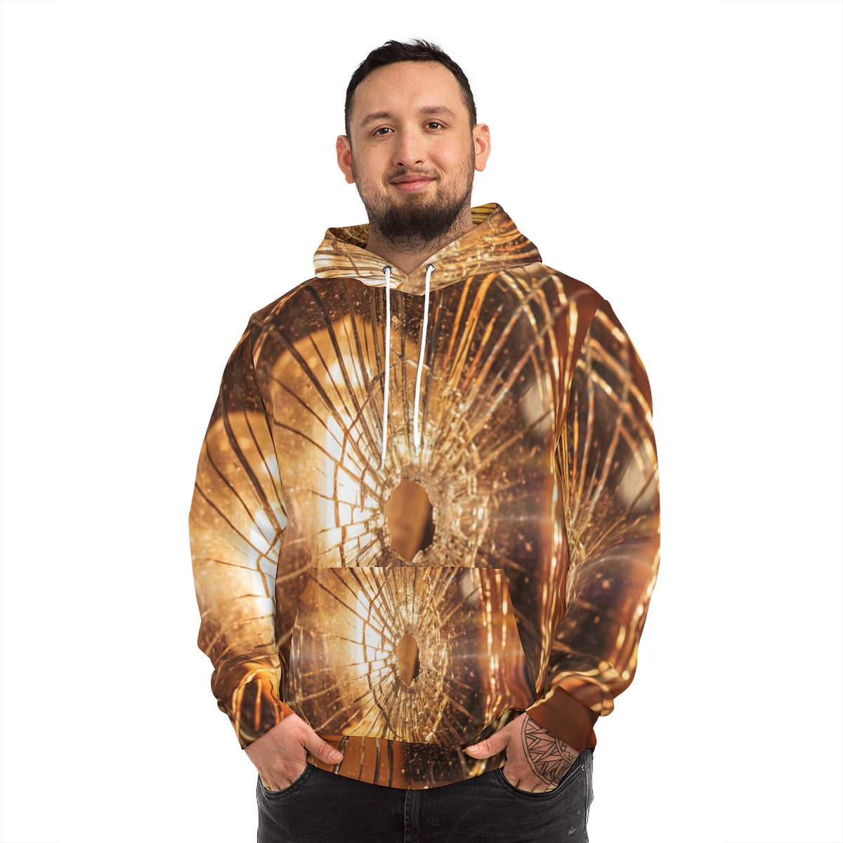 Fashion Hoodie - Shattered Amber Glow