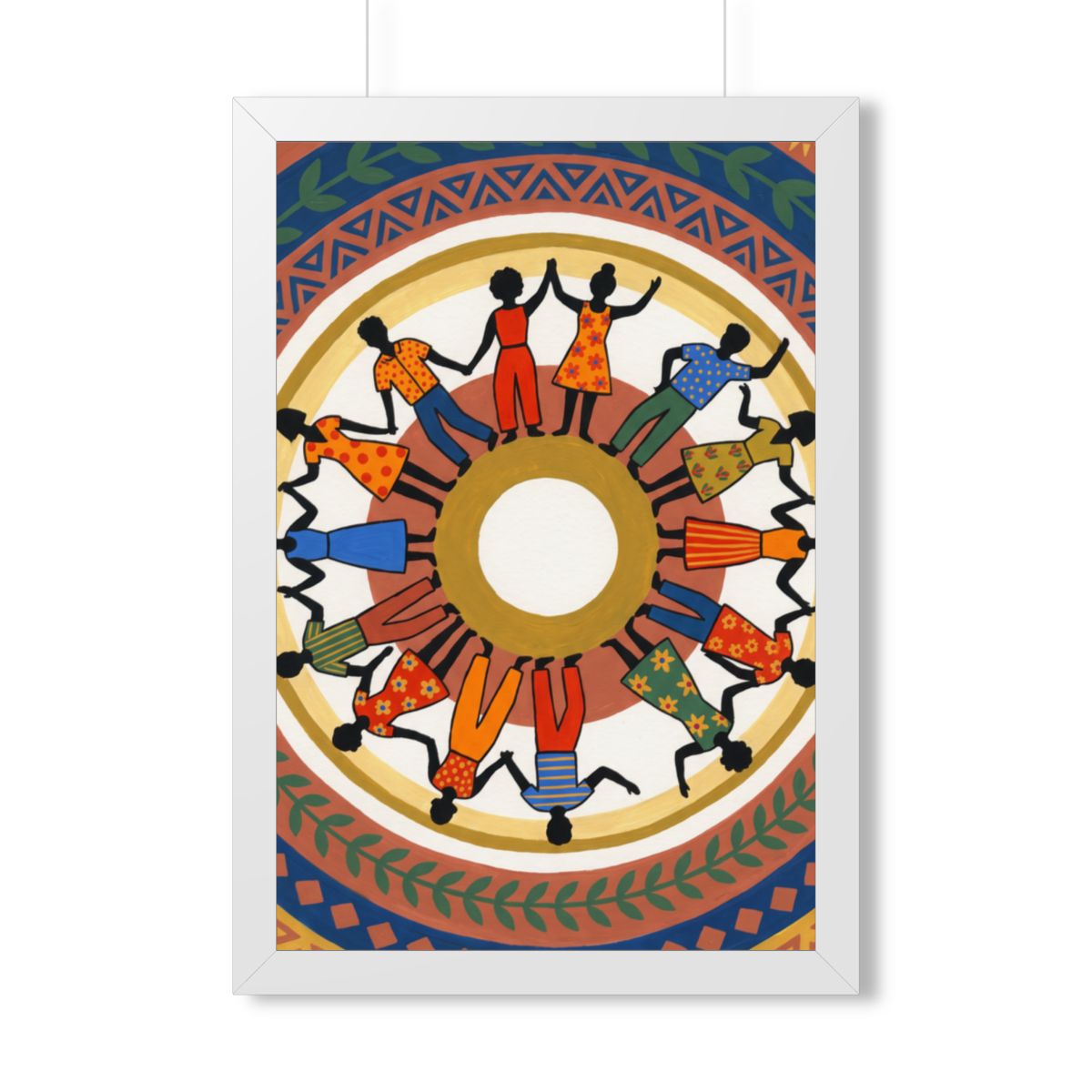Framed Vertical Poster - Unity Mandala Folk Art (11×14... |...