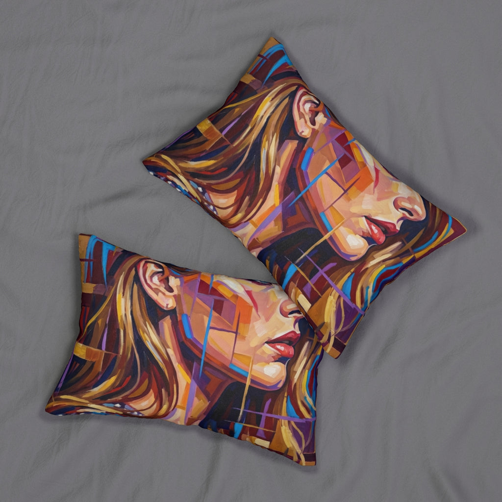 Spun Polyester Lumbar Pillow - Shattered Elegance | Echovira...