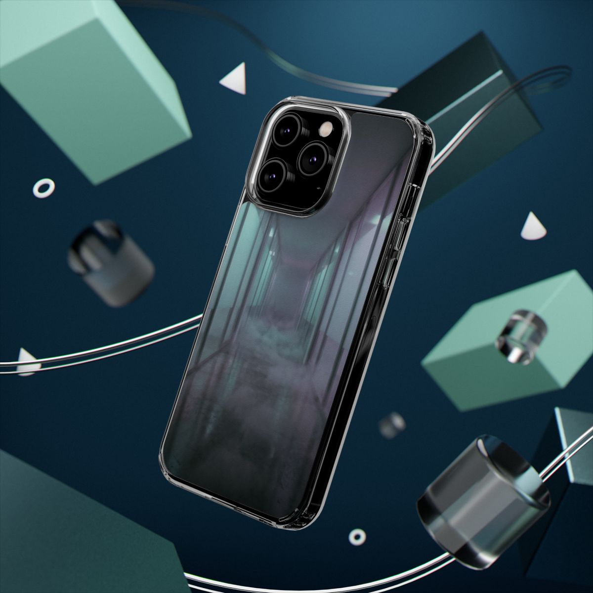 Clear Impact-Resistant Apple iPhone Cases - Liminal Corridor | iPhone 17 Pro Max, 17 Pro, 17 Air & More